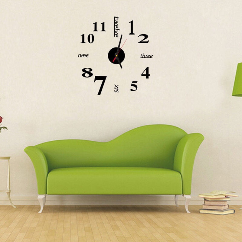 Mini Modern DIY Wall Clock 3D Sticker Design Home Office Room Decor Xmas Gift 