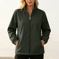 thumbnail image 6 of QIYAGBSA Women Lightweight Water Resistant Windbreaker Jacket Stand Collar Zip Up with Pockets Casual Outdoor Wear (Army Green, S), 6 of 8