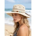thumbnail image 4 of Deago Straw Cowboy Hat for Women and Men Western Cowgirl Hat with Shapeable Wide Brim Hollow Out Summer Beach Sun Hats (White), 4 of 8