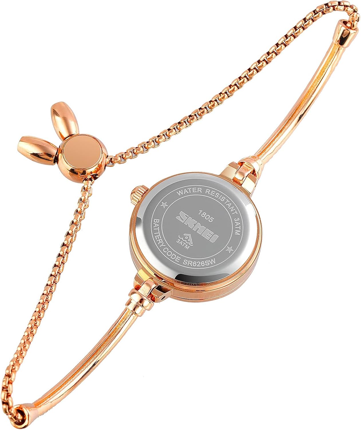 Watches Women Analog Quartz Watch Mosaic with Diamonds Bracelet Dress Watch for Female Waterproof Wristwatch with Rose Gold Bracelet