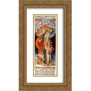 Alphonse Mucha 2x Matted 14x24 Gold Ornate Framed Art Print 'The Samaritan'
