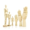 thumbnail image 3 of HaKeLai Wooden Hand Figurines Rotatable Joint Hand Model Wood Man Ornament Statue Human Model Miniature Kids Biological Toys, 3 of 3