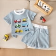 thumbnail image 2 of NOLDARES Toddler Baby Boy Clothes Boys Summer Outfits Dinosaur T-Shirt & Shorts Set 12 Months-5T(Sky Blue,2-3 Years), 2 of 4