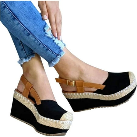 

Casual Shoes Wedge Summer Sandals for Women Roman Style Comfortable Walk Summer Casual Wedge Sandal Platform Heels Shoes