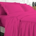 thumbnail image 5 of 4 Piece Long Ruffle Sheet Set, 20" Inch Long Ruffle On Corner Of The Flat Sheet, 24 Inch Deep Pocket, 100% Egyptian Cotton, 800 TC, Cal King Size, Solid Hot Pink, 5 of 9