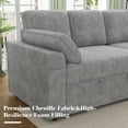 thumbnail image 4 of VANACC Sofa Bed, Adult Sleeper Sofa with Storage Chaise, Pull Out Couch for Bed Room, Gray Chenille, 4 of 10