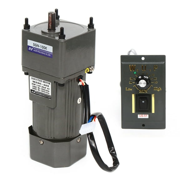 90W AC Gear Motor Electric Variable Speed Controller Single-phase 1:100 13.5Rpm