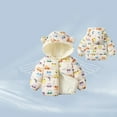thumbnail image 4 of Hicidod Toddler Winter Coats Long Sleeve Cute Bear Ears Hooded Zipper Down Jackets Fleece Windproof Printed Lining Warm Outwear, 4 of 7