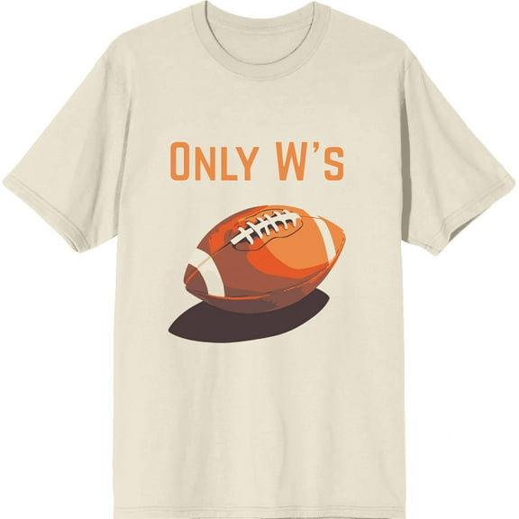 Only W's American Football Adult Natural Crew Neck Short Sleeve Tee-Medium