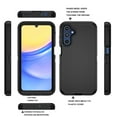thumbnail image 2 of Galaxy A15 5G Cases, Sturdy Phone Case for Samsung A15 5G 6.5", Njjex Full-Body Shockproof Protection Heavy Duty Armor Hard Plastic & Shock Absorption Rubber Rugged Bumper 3-in-1 Case Cover - Black, 2 of 6