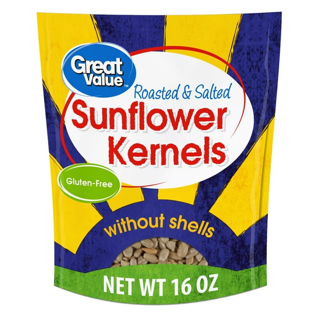 Great Value Roasted & Salted Sunflower Kernels without Shells, 16 Oz