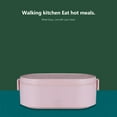 thumbnail image 5 of 28 Ounce Electric Heated Lunch Box, Portable Food Warmer, 2 Removable Stainless Steel Inner, Perfect for Travel, Car, On-the-Go, Keeps Food Warm, Spill-Free, Dishwasher-Safe Gray Pink, 5 of 6