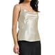 thumbnail image 4 of Camisón de satén sin mangas con cuello en cowl para mujer Inspire Chic, tirantes finos, top de verano de seda, 2XL Champagne, 4 of 6