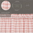 thumbnail image 6 of VHC Brands Annie Buffalo Check Farmhouse 16"x60" Valance Pink Rod Pocket Cotton Kitchen Window Curtains, 6 of 7