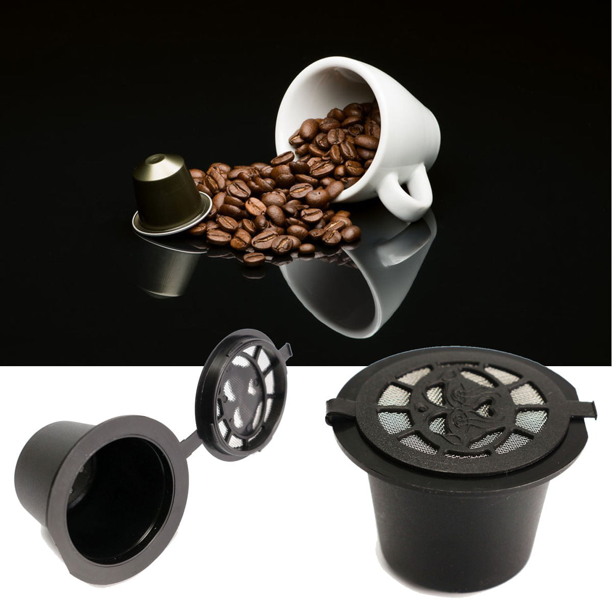 1/3/6Pcs DIY Coffee Capsule Cup Refillable Reusable With
