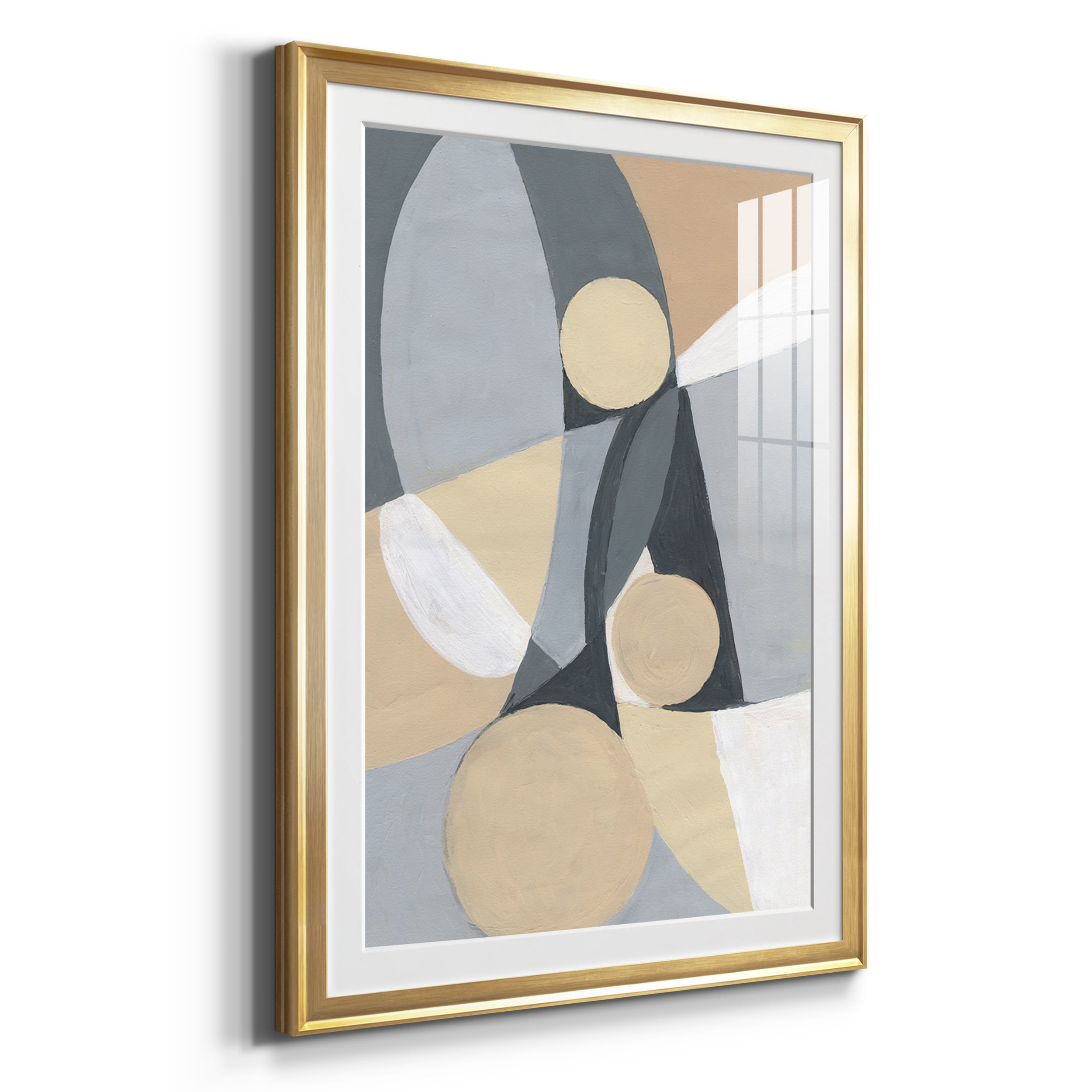 &nbsp;A Soft Jeweled Geometric II Premium Framed Prints Set of 3 - Ready to Hang - 26.5 x 36.5 Each - Gold Frame
