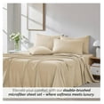 thumbnail image 6 of 4-Piece Twin Sheets Set, 21" Extra Deep Pocket Twin Fitted Sheet, Oversized Flat Sheet, Microfiber Bedding Set, Beige Pillow Cases Standard Size, Beige Sheets, Soft Sand, 6 of 9
