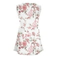 thumbnail image 4 of up to 60% off Gifts Usmixi Womens Tank Tops Beach High Waist Pleated Hem Ladies Fashion Tunic Shirts Summer Trendy Floral Print V-Neck Sleeveless Shirts Blouse Pink XL, 4 of 5