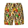 thumbnail image 4 of Lsque Mens Swim Trunks Kittens With Maple Leaves Pattern - Bathing Suit Compression Liner - Beach Swim Shorts Swimwear - (S-3XL) - Stretch Quick Dry -X-Large, 4 of 9