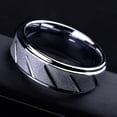 thumbnail image 4 of Naierhg Men Fashion Matte Geometric Band Finger Ring Wedding Engagement Jewelry Gift, 4 of 8