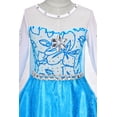 thumbnail image 3 of Avady Princess Elsa Costume for Girls Princess Dress Up Long Sleeves Costume with Cape Blue, 3 of 5