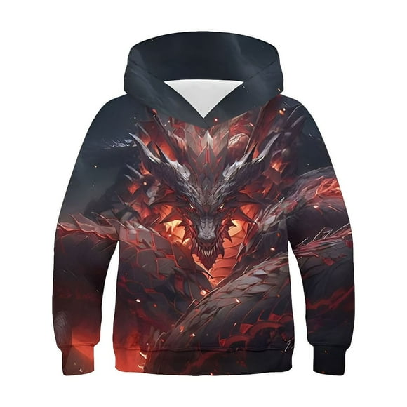 lcziwo Boys 2024 Trendy Hoodies 3D Printed Cool Hooded Sweatshirts Lightweight Athletic 4-14 Years Hooded Pullover Plus Size Costume Hot Pink,160