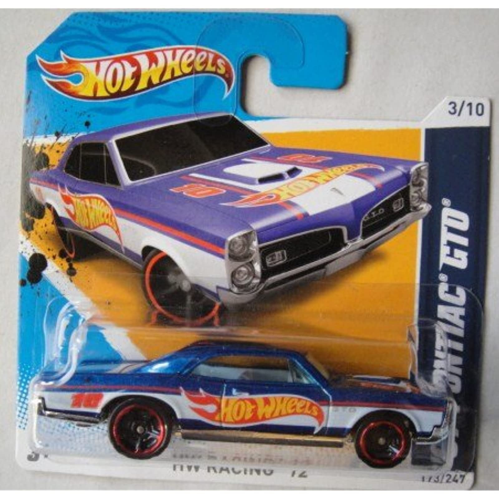 Blue 67 Pontiac GTO 3//10 Short Card Hot Wheels 1:64 Scale 2012 Racing
