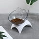 thumbnail image 1 of Cuenco de comida para gatos elevado de 15° con soporte, cuenco de plástico transparente para gatos de doble altura, juego libre de estrés para gatos y perros pequeños, cuenco para gatos antivómitos, cuenco doble con cara de gato bonito Ormromra WMZL-513-2, 1 of 6