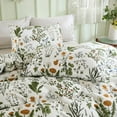 thumbnail image 5 of Move Over Green Floral Duvet Cover Set Queen 100% Cotton Floral Bedding Set 3 Pieces Soft and Breathable Vintage Style Green Floral Comforter Cover Set for All Seasons, 5 of 7