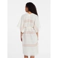 thumbnail image 2 of Time and Tru Women's Striped Ruana, Size S/M, White, 2 of 4