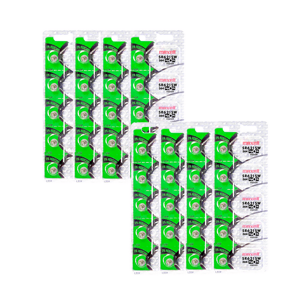 40 Authentic Maxell 364 Silver Oxide 1.55V Batteries SR621SW