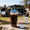 thumbnail image 5 of 40oz Insulated Clear Tumbler with Handle and Lid & Straw, Reusable Travel Mug for Cold and Hot Drinks, Double-Wall Plastic Water Bottle | Crystal-Clear | Car Cup Holder Fit | Leakproof | BPA-Free, 5 of 7