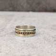 thumbnail image 3 of Beaded Spinner Band, Bohemian Ring, 925 Sterling Silver Ring, Spinning Thumb Ring, Three Tone Ring, Fidget Ring, Handmade Jewelry, Christmas Oxidized, Brass Copper Band, Anxiety Ring, Mans Band Gifts, 3 of 6