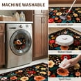 thumbnail image 4 of KoshiMe 5'x7' Floral Area Rug, Machine Washable Non-Slip Soft Low Pile Stain-Resistant Boho Flower Indoor Rug for Living Room Bedroom Dining Room, Black, 4 of 9