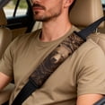 thumbnail image 5 of Xixirimido Bear Brown Print Car Seat Cover Set of 5 Pieces Front Seat Covers with Matching Seat Belt and Center Console Covers PU Leather Fits Most Vehicles, 5 of 8