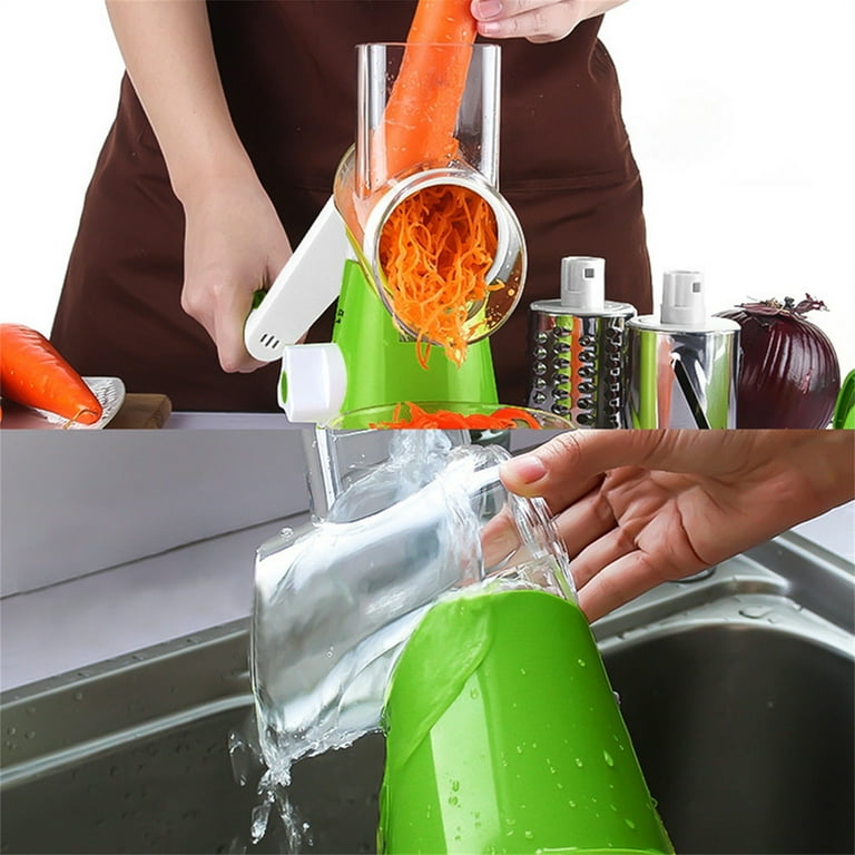 3 In 1 Rotary Vegetable Slicer With Handle Cheese Grater Kitchen Mandoline  Grater with 2 Drum Kitchen Home Gadgets - AliExpress