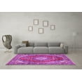 thumbnail image 3 of Ahgly Company Indoor Round Medallion Purple Traditional Area Rugs, 3' Round, 3 of 4