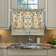 thumbnail image 2 of Yayeee Kitchen Curtains Tier Pair Light Filtering 27"x24" Rod Pocket Short Cafe Window Panel, Beige Cartoon Animals, 2 of 7