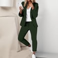 thumbnail image 2 of Pyhlmscde Women 2 Outfits Suit Pants Sets Casual Long Sleeve V Neck Jacket Trousers Fashion Streetwear, Lounge Sets for Women, Two Piece Sets for Women Army Green L, 2 of 6