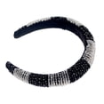 thumbnail image 1 of Qarigey Diadema con cuentas de cristal, esponja gruesa Flexible, Color a juego, tejido con diamantes de imitación, tocado para mujer, adorno de boda Accesorio para el cabello Blanco claro + negro Qarigey  AP010972-06B, 1 of 6