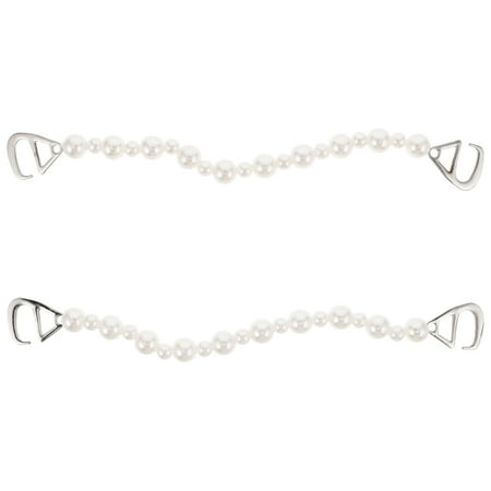 HOMEMAXS 2pcs Pearl Shoe Chain Bling Metal Shoe Charms Decoration Shiny Faux Jewelry Chains For Shoes Sandals And Casual Shoes For DIY Decoration