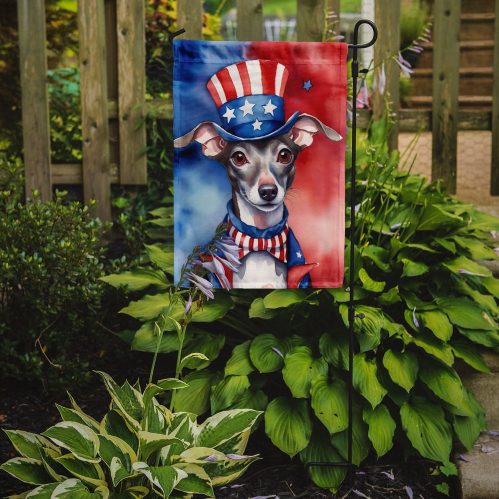 Italian Greyhound Patriotic Garden Flag 11.25 in x 15.5 in