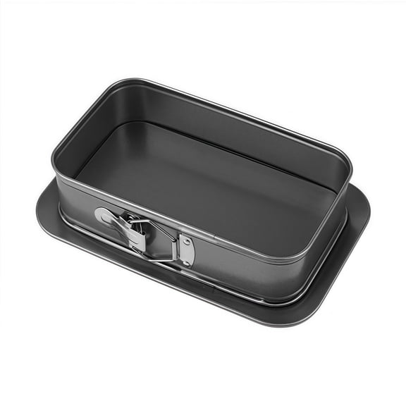 Cake Pan with Removable Bottom for Baking, 28x18x6.5cm Rectangular Carbon Bakeware with Quick Release, Nonstick for Surface, Even Heat Distribution and Dishwasher Safe for Home Kitchen Oven Use