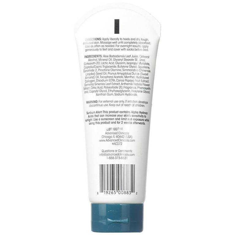 Advanced Clinicals Callus Cream. Best Foot Cream for callus and