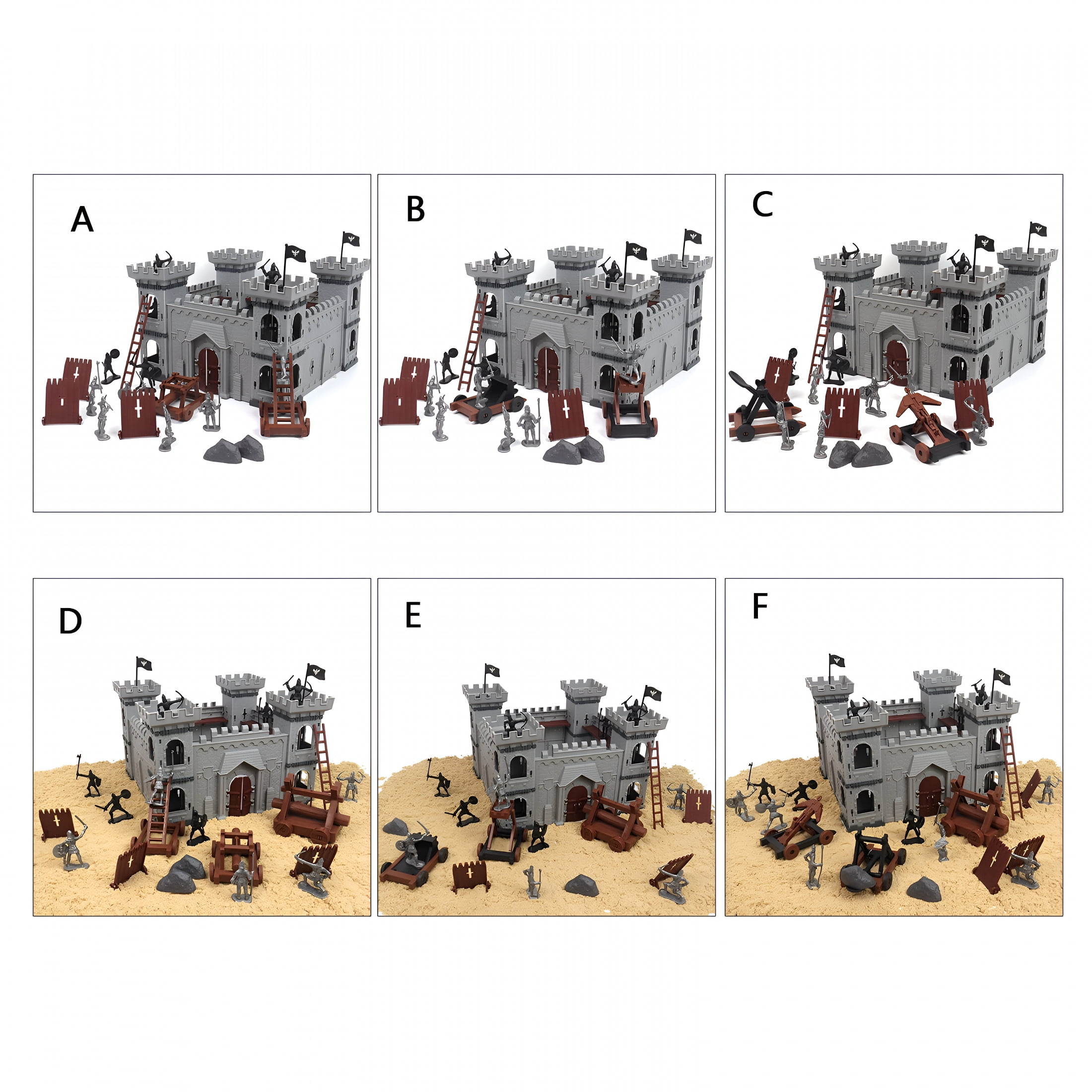 BESTSKY DIY Castle Building the Medieval Times Military Fort Model Kit with Figures Soldier Knight Simulated Siege War of Attack