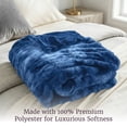 thumbnail image 5 of Lavish Home 60x80-Inch Ruched Faux Fur Blanket for Sofas and Beds (Blue), 5 of 10