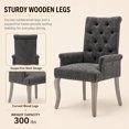 thumbnail image 5 of Upholstered Chenille Fabric Dining Chairs with Arms Set of 8, Tufted High Back Dining Room Chairs with Curved Rubberwood Legs, Kitchen Chairs, Gray, 5 of 8