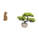 thumbnail image 5 of Estatua de gato, adorable figura de escritorio, árbol bonsái artificial, planta sintética, material de resina único, ideal para la oficina, la sala de, 5 of 8