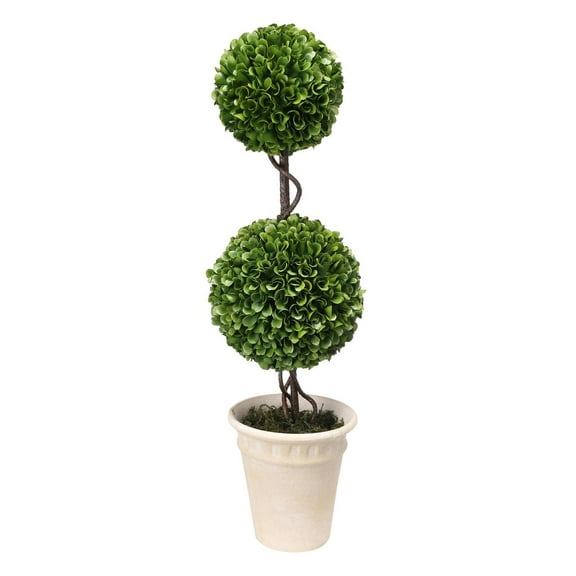 Faux Boxwood Topiary-Double Sphere-Color:Green,Style:Botanical