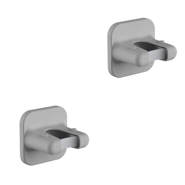 Ounissouiy Soporte de almacenamiento para fregona colgante, colgador autoadhesivo impermeable, ganchos de cocina, estante, accesorios de organización, gris Cuadrado Gris 2piezas